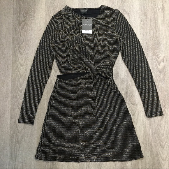 Topshop Long Sleeved Cocktail Mini Dress - Picture 1 of 5